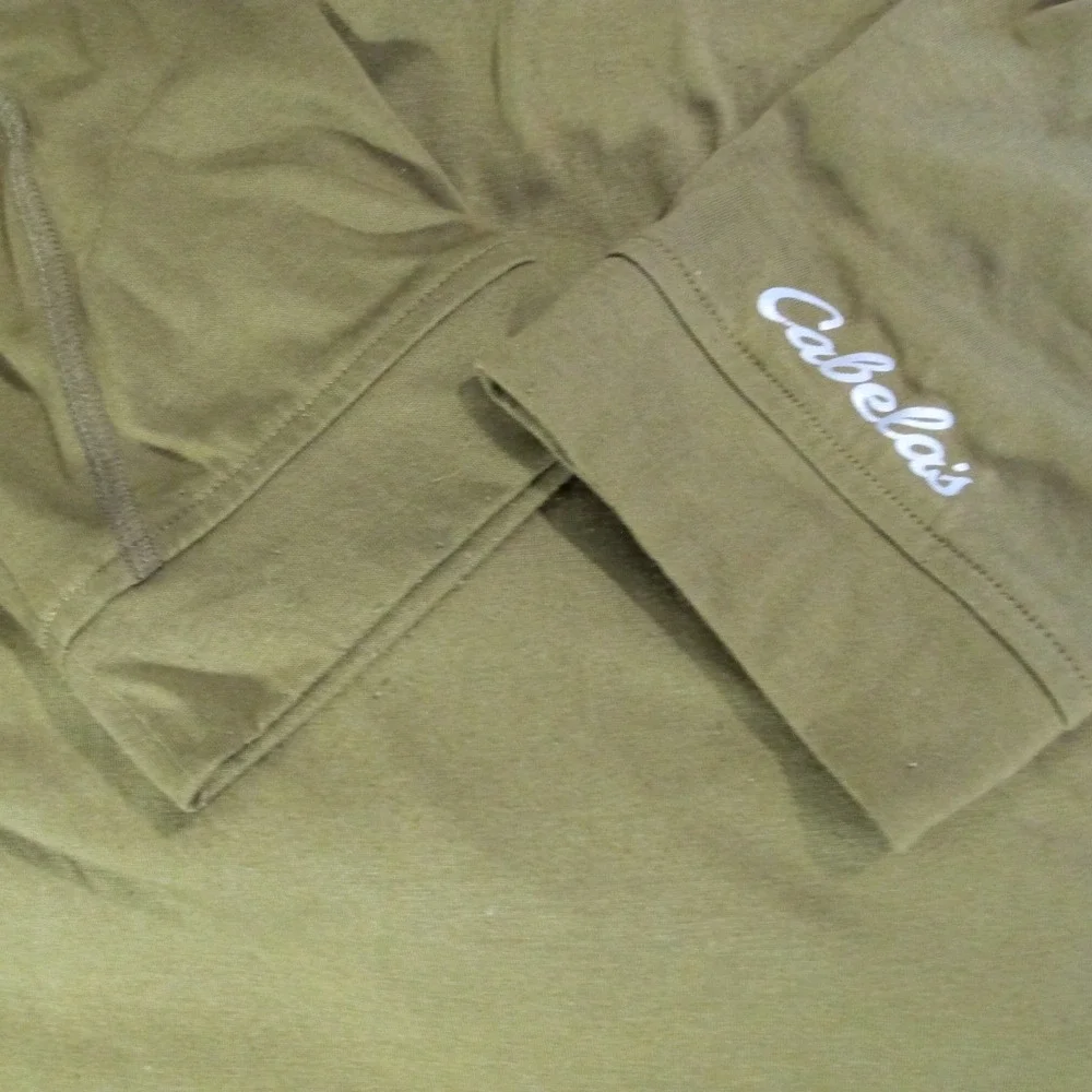Cabela's Dri Release 1/4 Zip‎ Olive Green Long Sleeve Pullover Men's XL